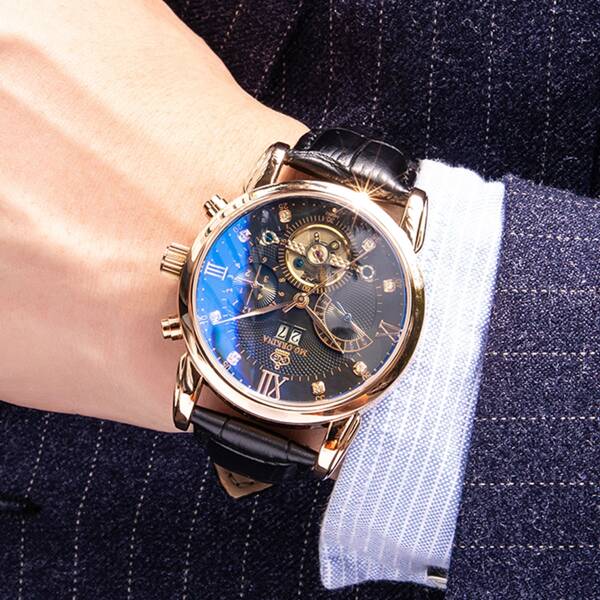 

Men Multifunctional Skeleton Dial Mechanical watch