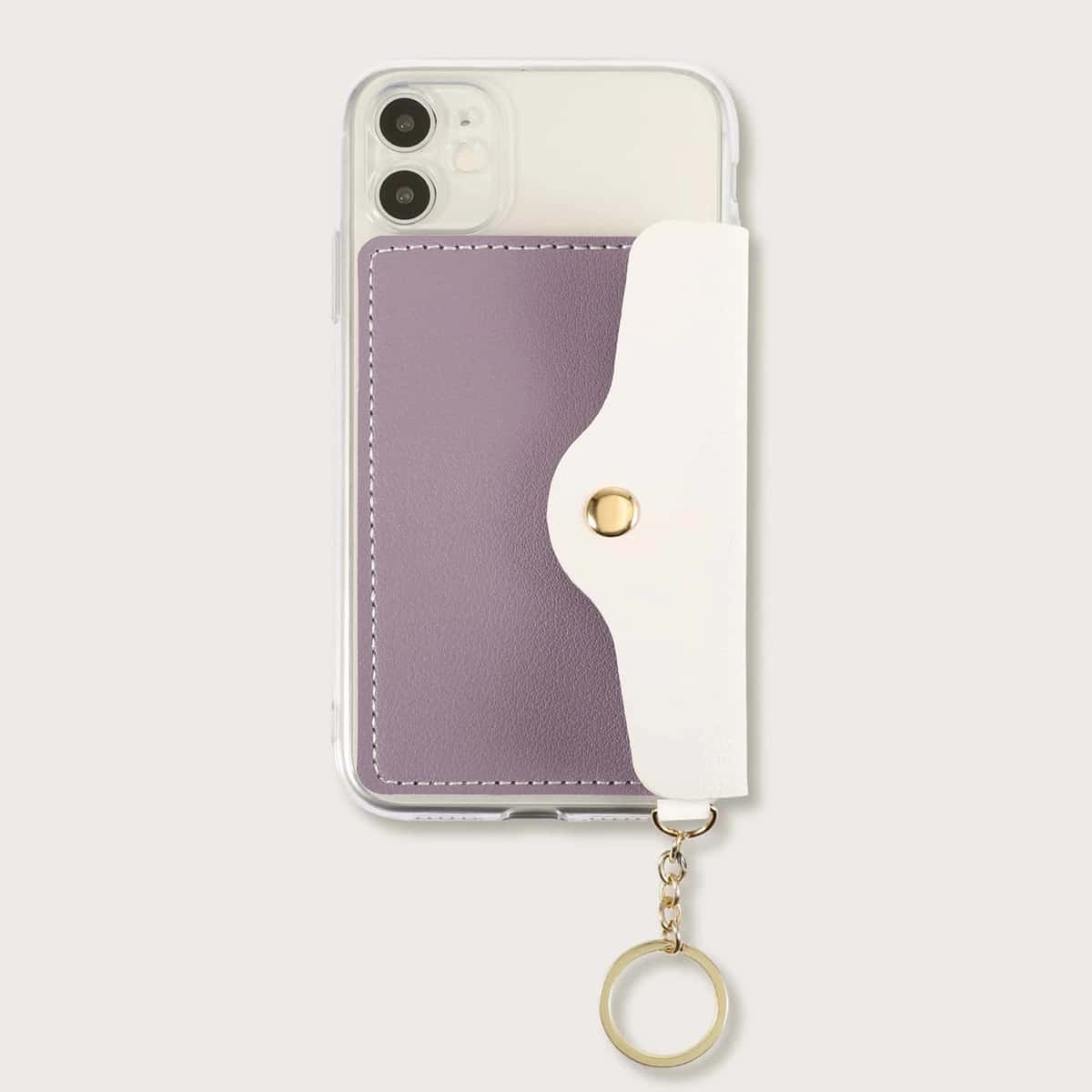 

Colorblock Wallet Phone Case, Purple