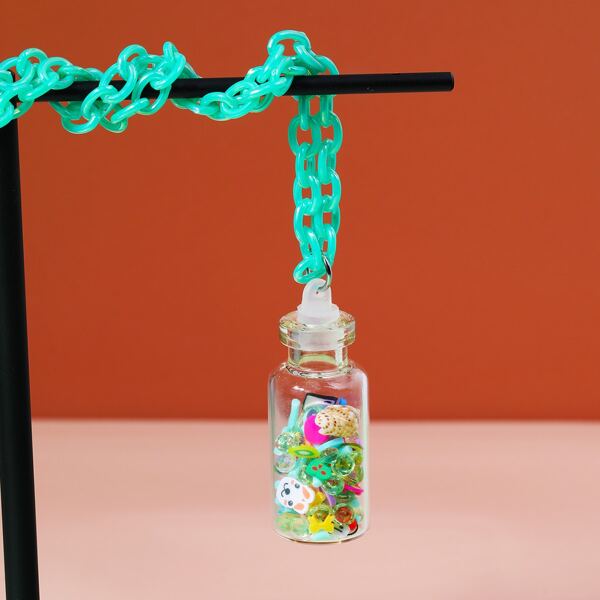 

Girls Bottle Charm Necklace, Multicolor