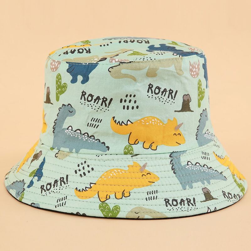 

Cartoon Print Bucket Hat, Multicolor