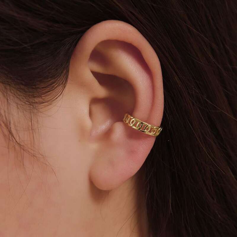 

1pc Hollow Out Ear Cuff, Gold