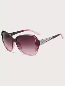 Marcos de gafas de moda con decoración de metal y acrílico - Morado - Ver 1