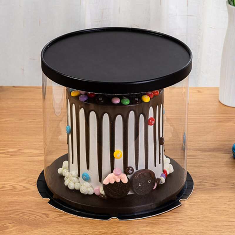 

1pc 4 Inch Cake Packing Box Without Ribbon, Black