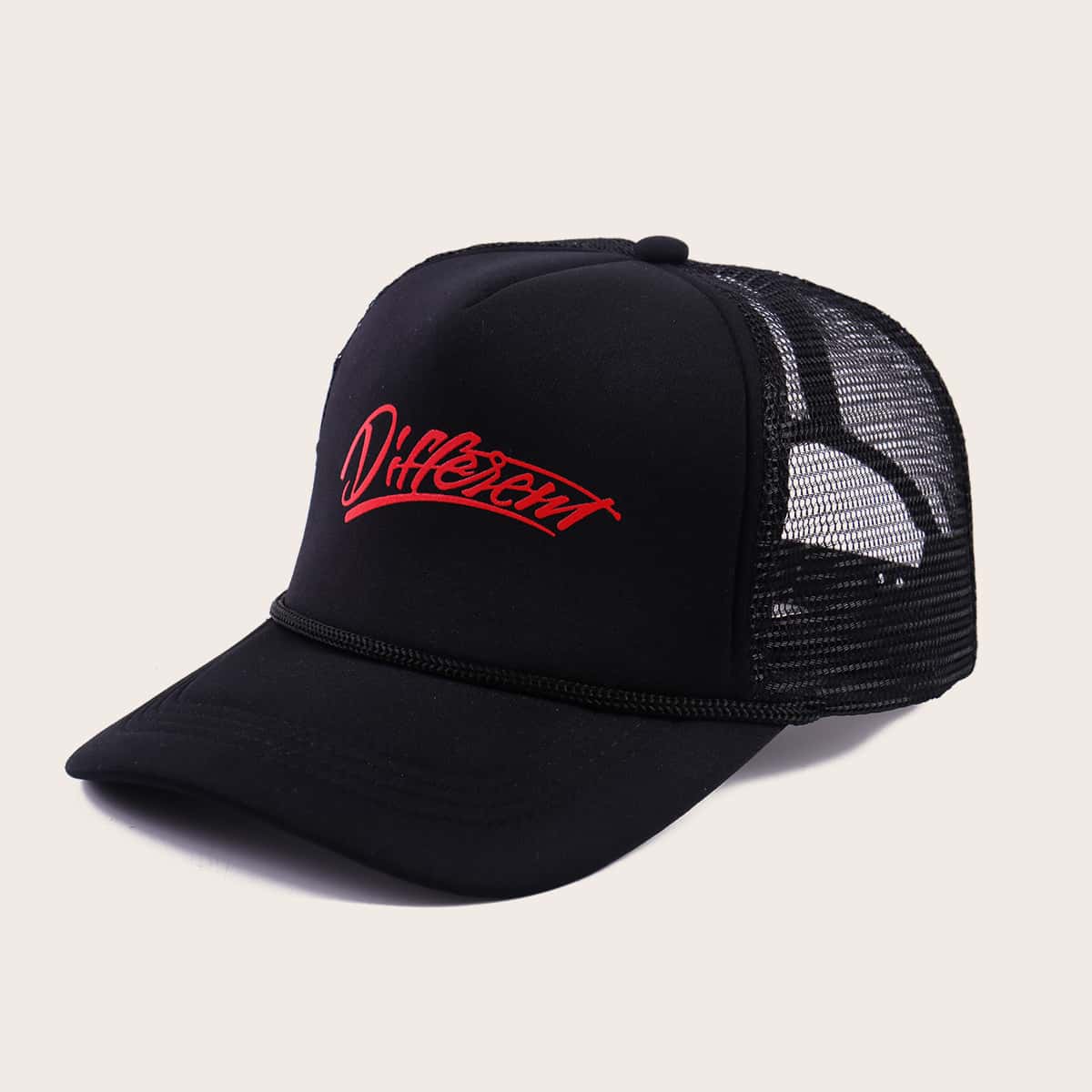 

Letter Graphic Baseball Cap, Black