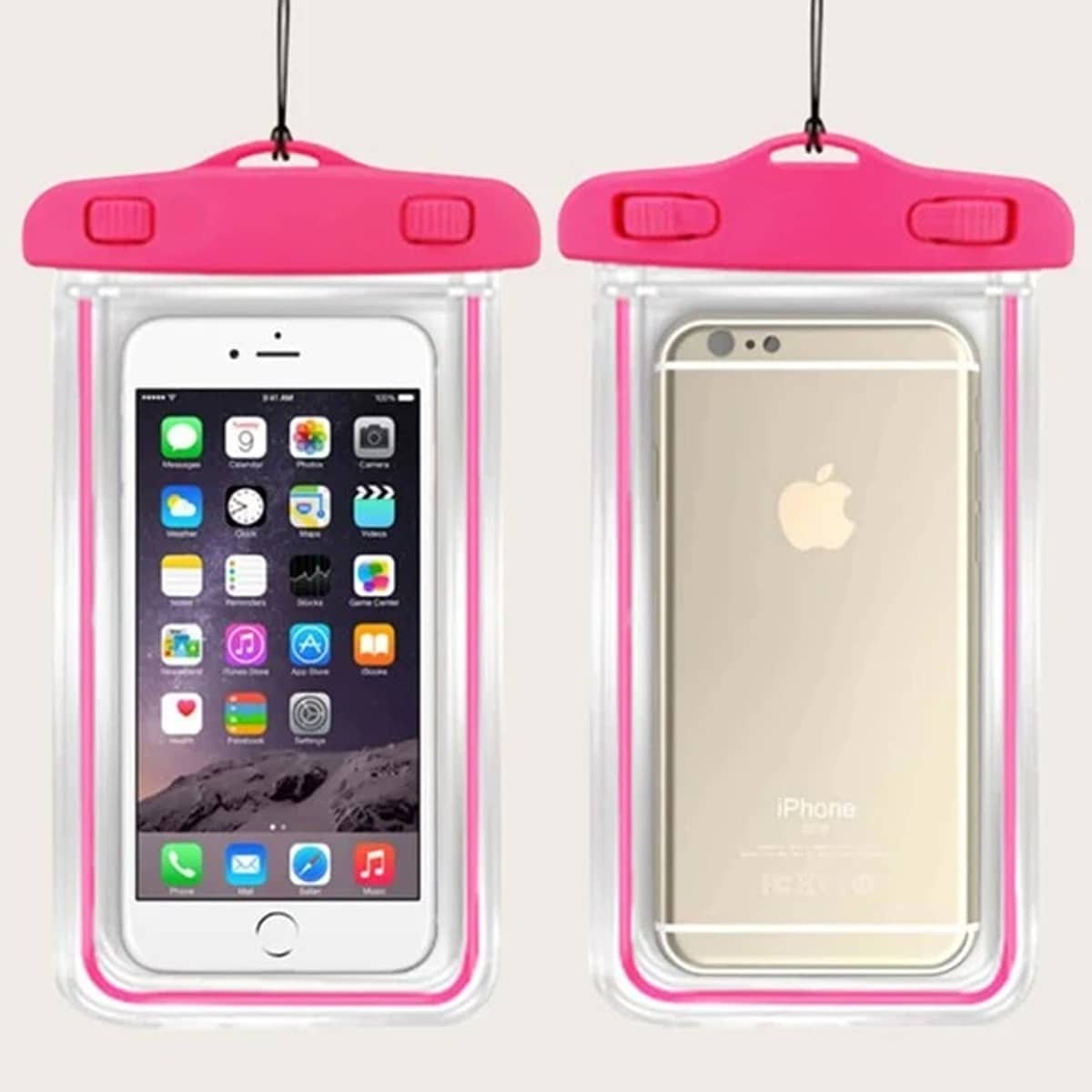 

1pc Waterproof Lanyard Phone Bag, Hot pink