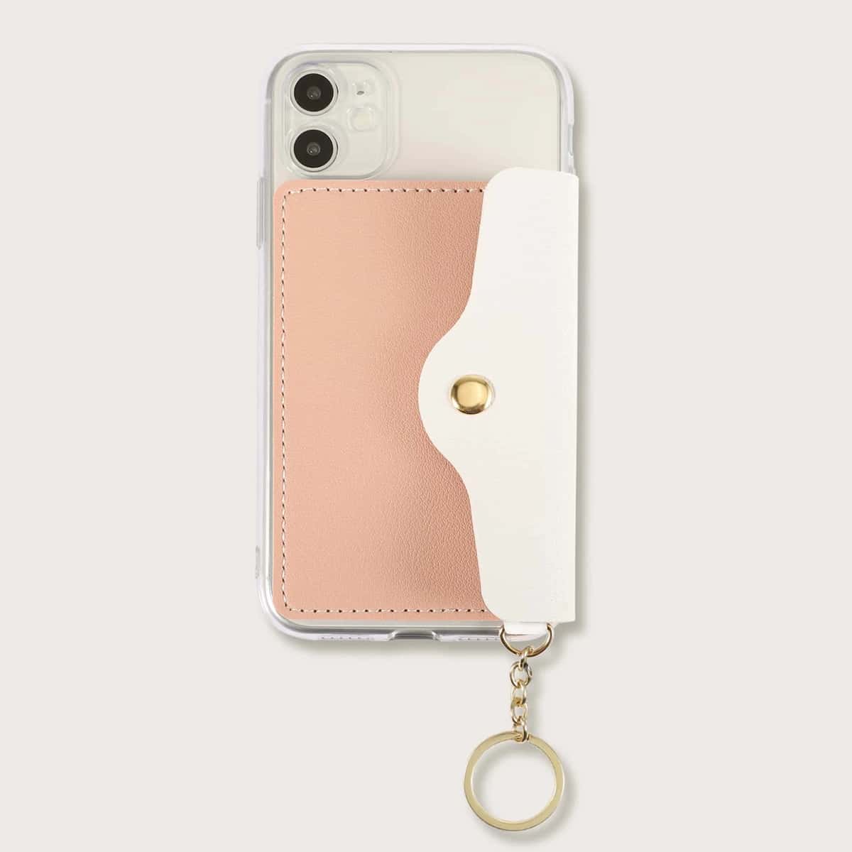 

Colorblock Wallet Phone Case, Pink