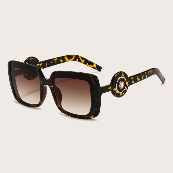 

Rhinestone Decor Tortoiseshell Frame Sunglasses