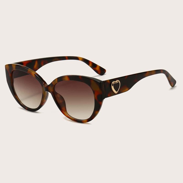 

Heart Decor Tortoiseshell Frame Sunglasses