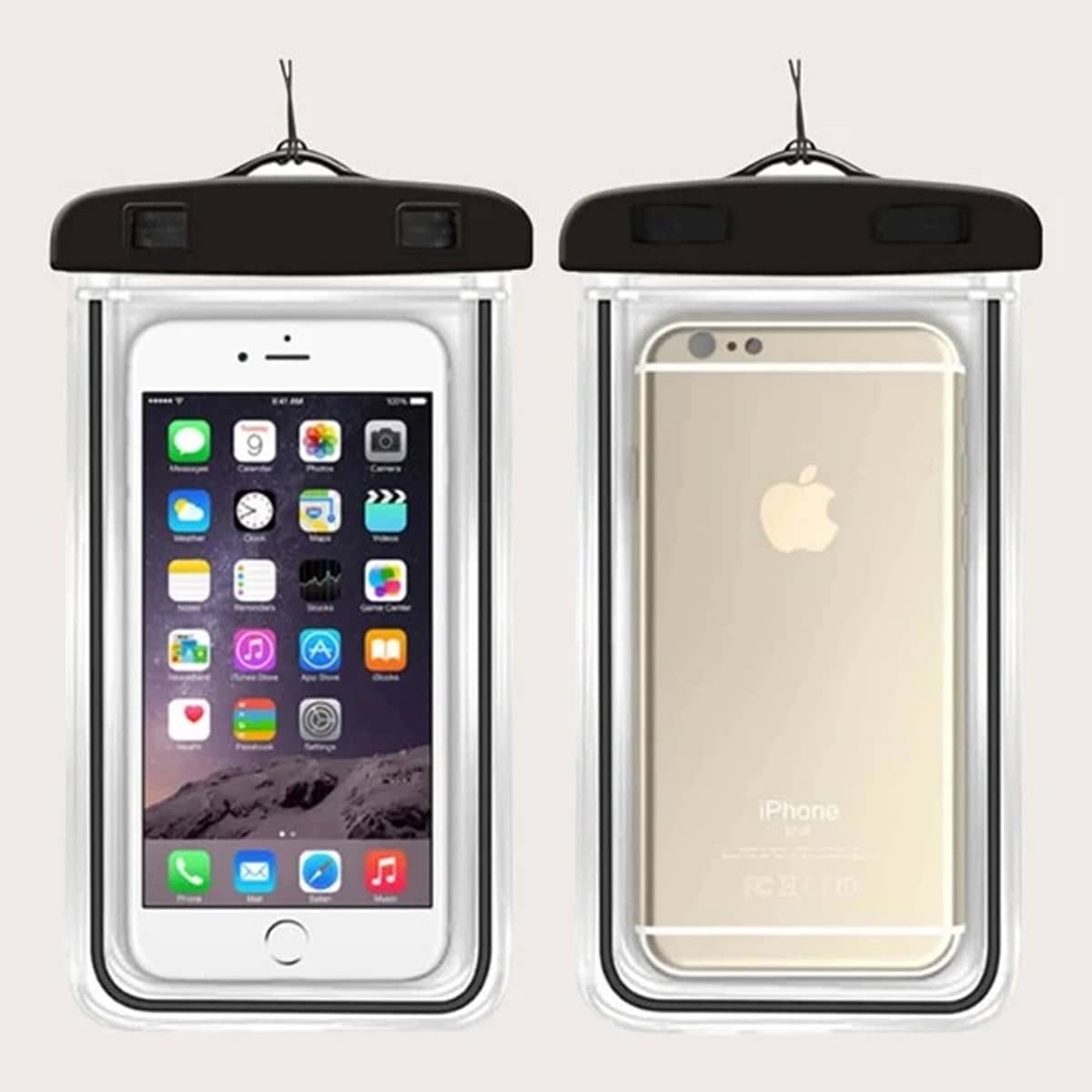 

1pc Waterproof Lanyard Phone Bag, Black