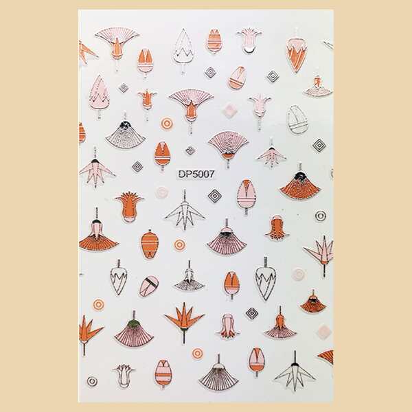 

1sheet Flower Pattern Nail Art Sticker, Multicolor