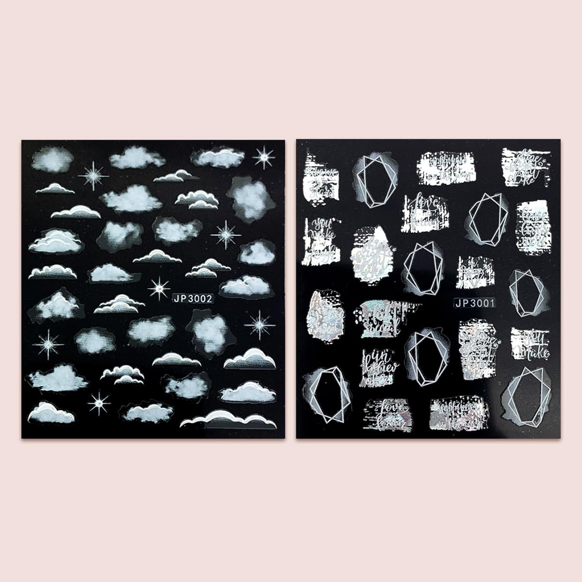 

2sheets Cloud Pattern Nail Art Sticker, White