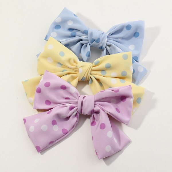 

3pcs Polka Dot Pattern Hair Clip, Multicolor