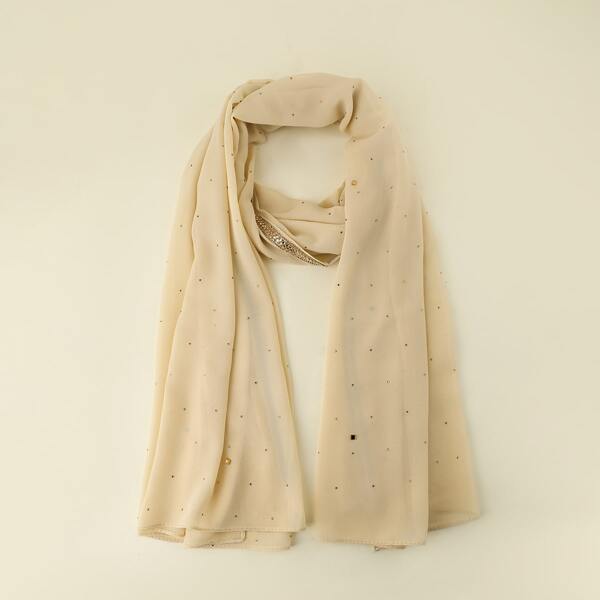 

Rhinestone Decor Scarf, Khaki