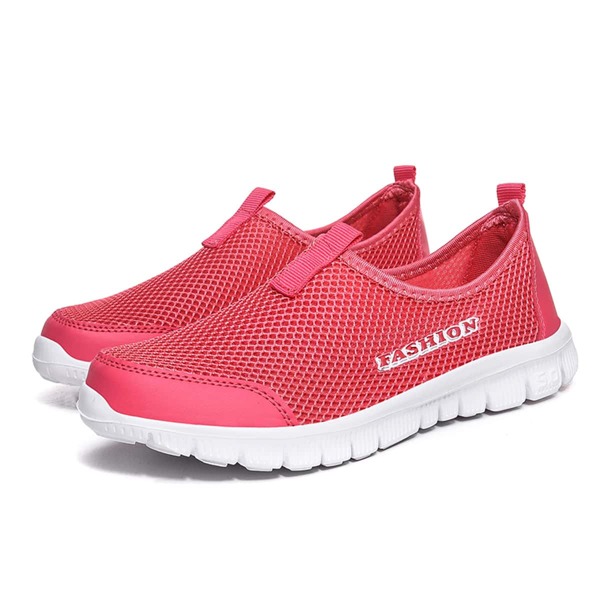 

Letter Graphic Mesh Panel Sneakers, Watermelon pink