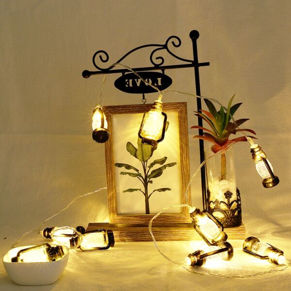 

1pc 3m String Light With 20pcs Lantern Bulb, Yellow