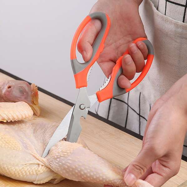 

1pc Multifunction Kitchen Scissors, Orange
