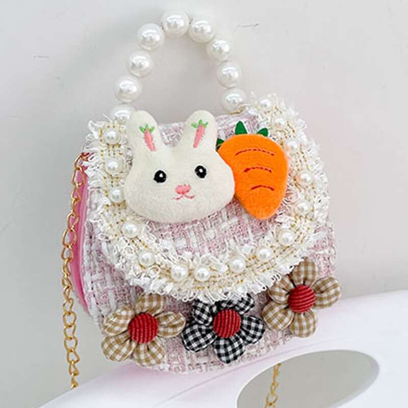 

Faux Pearl Handle Mini Satchel Bag, Baby pink