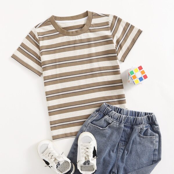 

Boys Striped Short Sleeve Tee, Multicolor