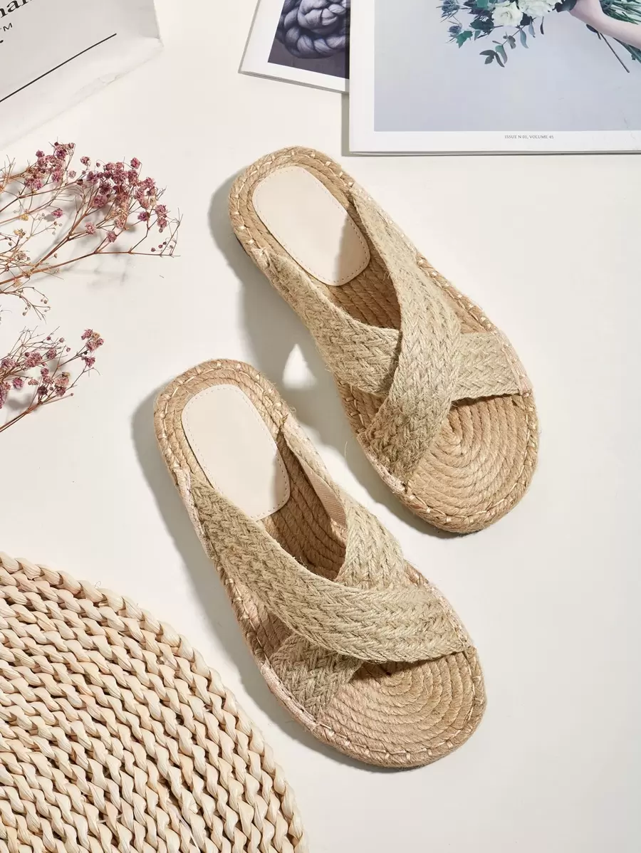 Sandalias de paja - Caqui - Ver 1