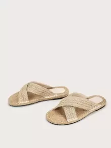 Sandalias de paja - Caqui - Ver 2