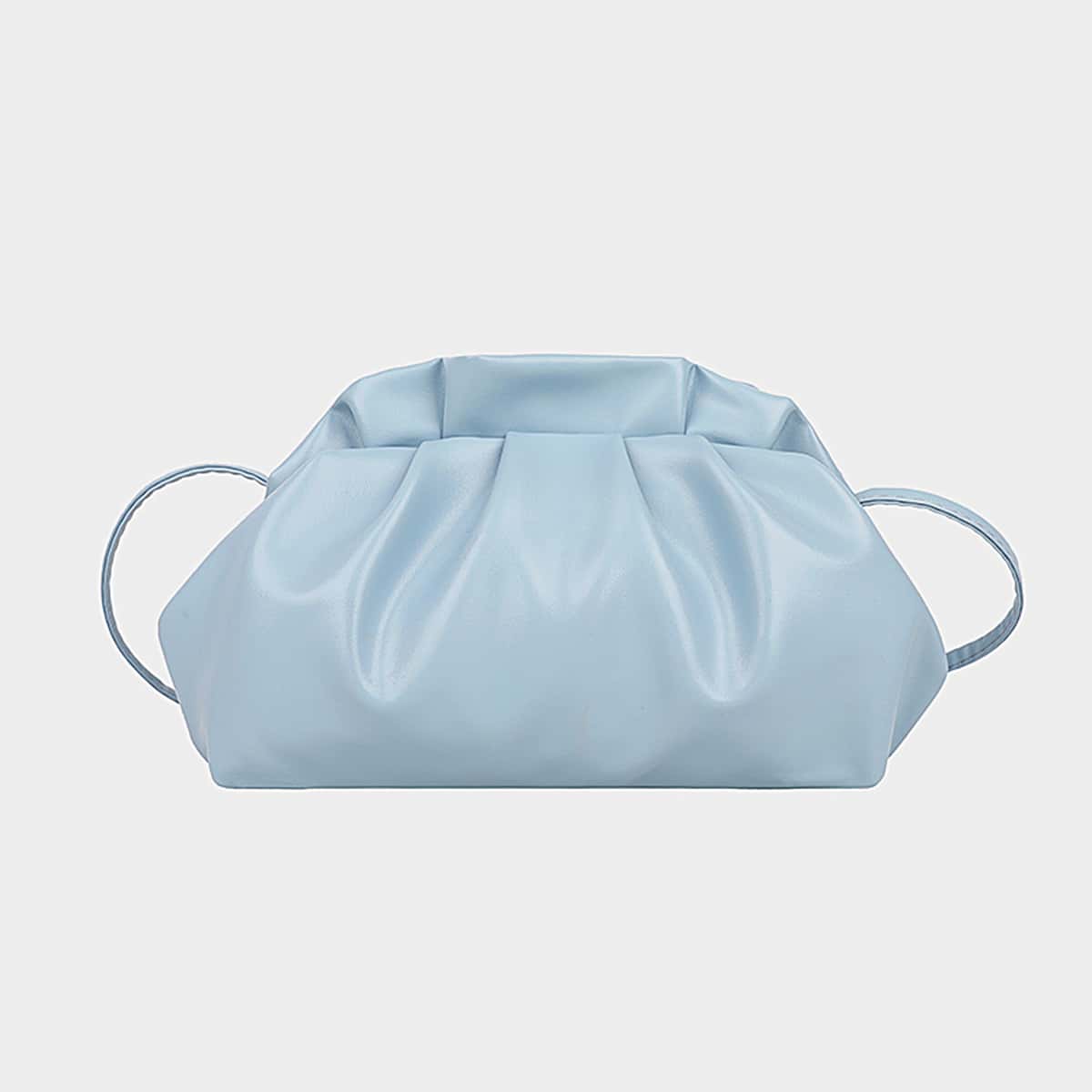 

Solid Ruched Crossbody Bag, Baby blue