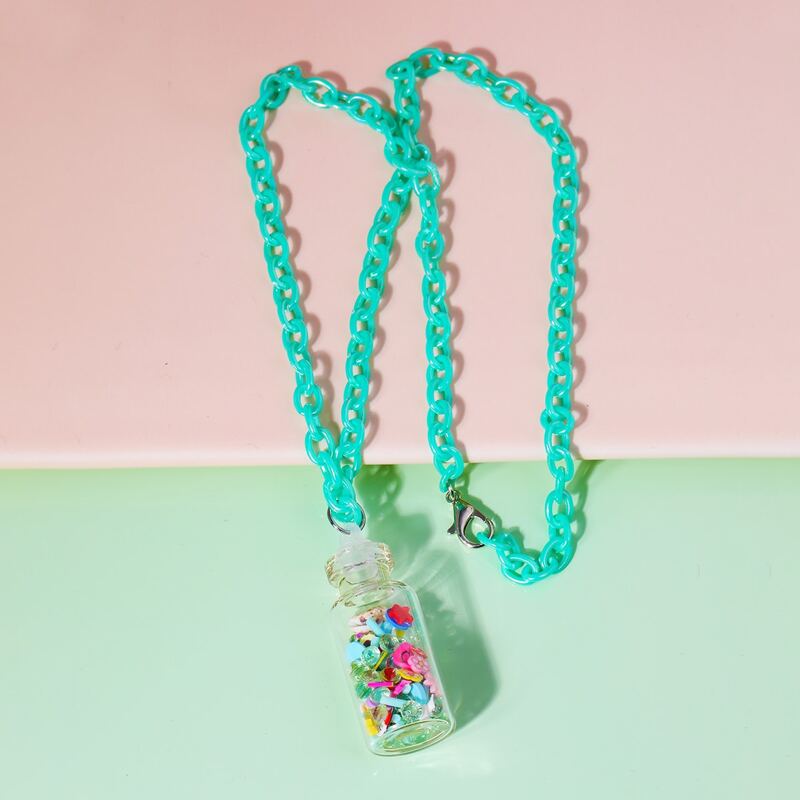 

Shell In The Bottle Charm Necklace, Multicolor