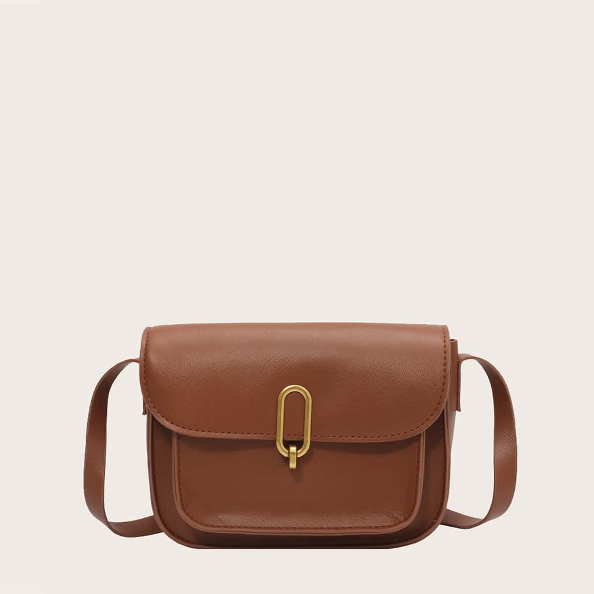 

Solid Crossbody Bag, Brown