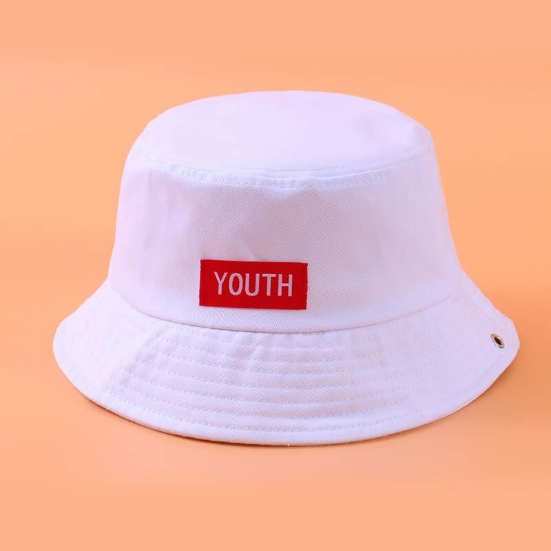 

Letter Graphic Bucket Hat, White