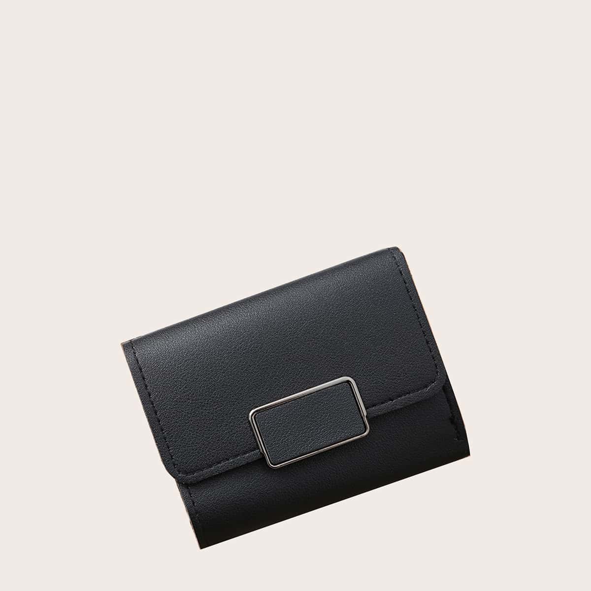

Solid Fold Over Purse, Black