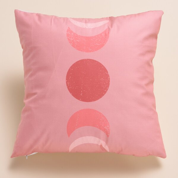 

Moon Print Cushion Cover Without Filler, Pink