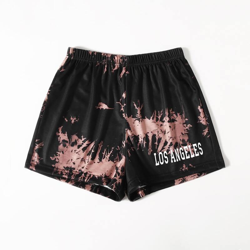 

Tie Dye Letter Graphic Shorts, Multicolor