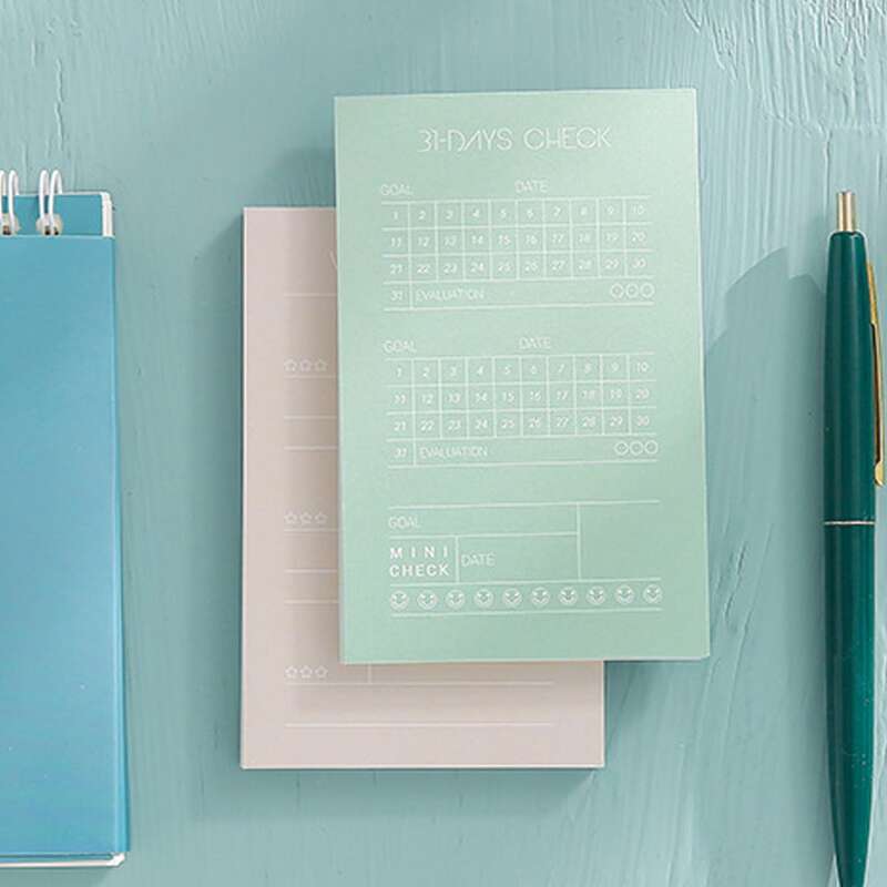 

1pc Random Color Plan Notepad, Multicolor