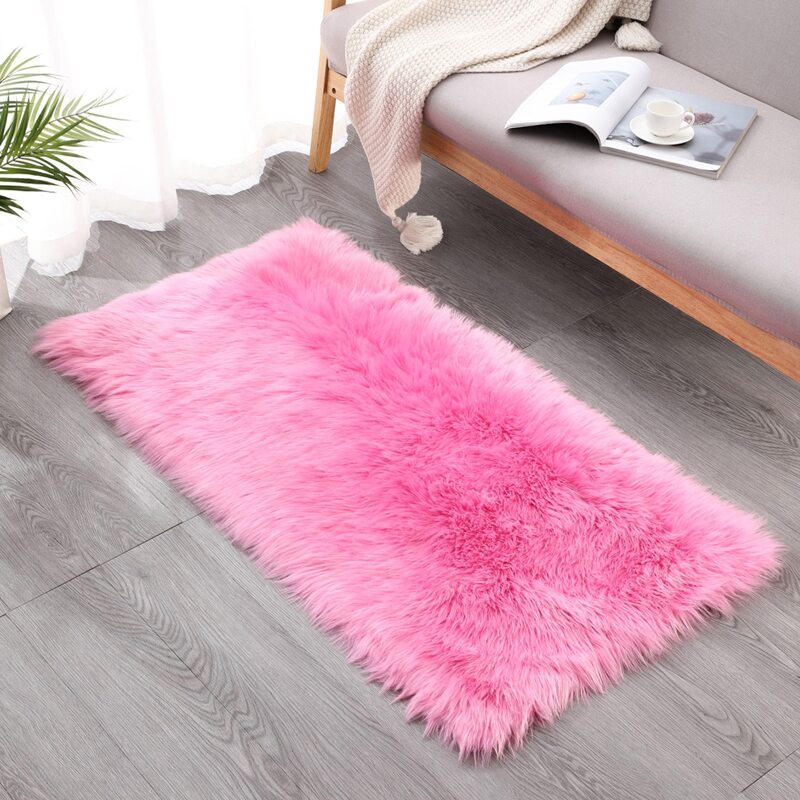 

Solid Color Plush Rug, Hot pink