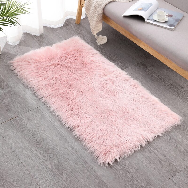

Solid Color Plush Rug, Pink