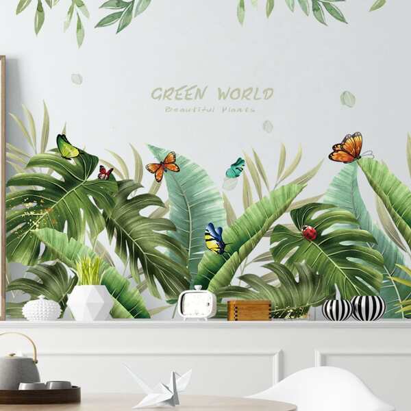 

Leaf Print Wall Sticker, Green