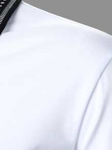 Manfinity Homme Men Contrast Collar Polo Shirt - White - View 4