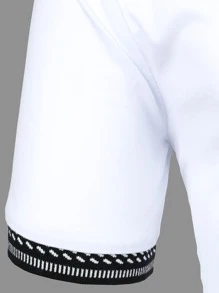 Manfinity Homme Men Contrast Collar Polo Shirt - White - View 5