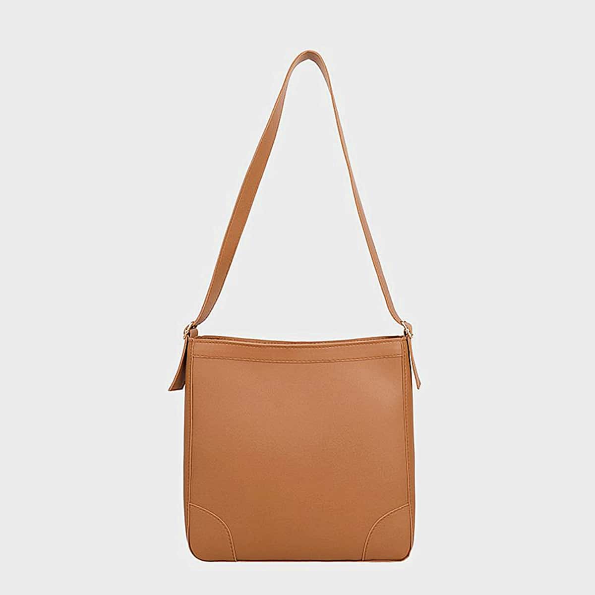 

Minimalist Square Shoulder Bag, Khaki