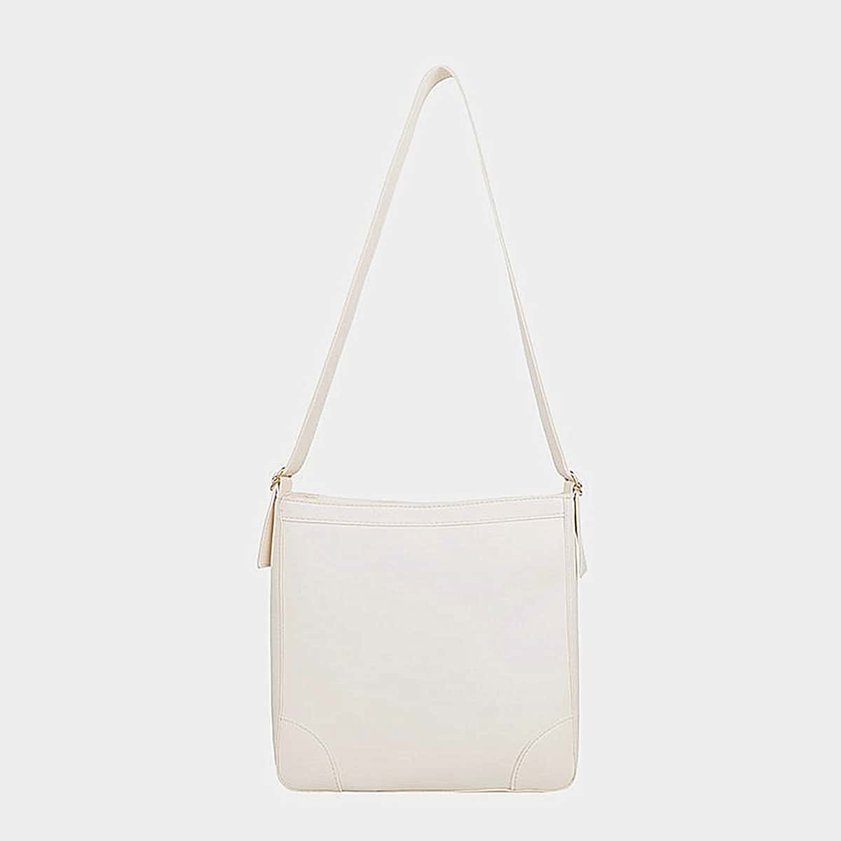 

Minimalist Square Shoulder Bag, Beige
