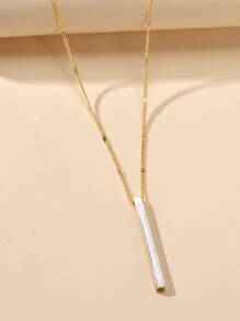 簡約吊墜項鍊 - 金黃色 - 查看 3