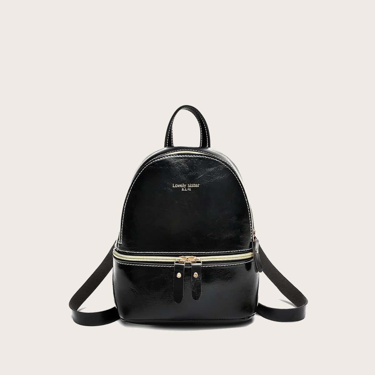 

Simple Zip Backpack, Black
