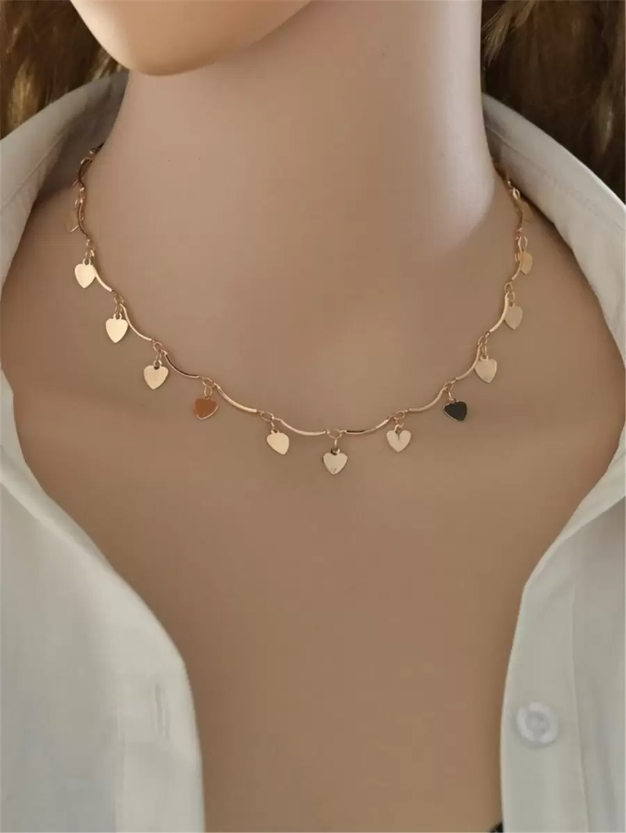 Dây chuyền mặt trái tim Valentine, Mẹ, Mẹ, Ngày của Mẹ, Quà tặng - Vàng - Xem 1