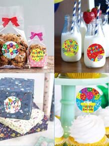 Hình dán sinh nhật 1roll - Nhiều màu - Xem 4