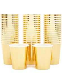 10 chiếc cốc giấy dùng một lần - Vàng - Xem 1