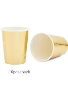 10 chiếc cốc giấy dùng một lần - Vàng - Xem 2