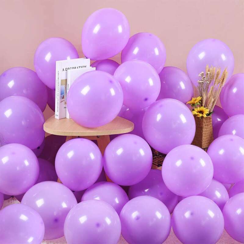 

20pcs Solid Latex Balloon, Purple