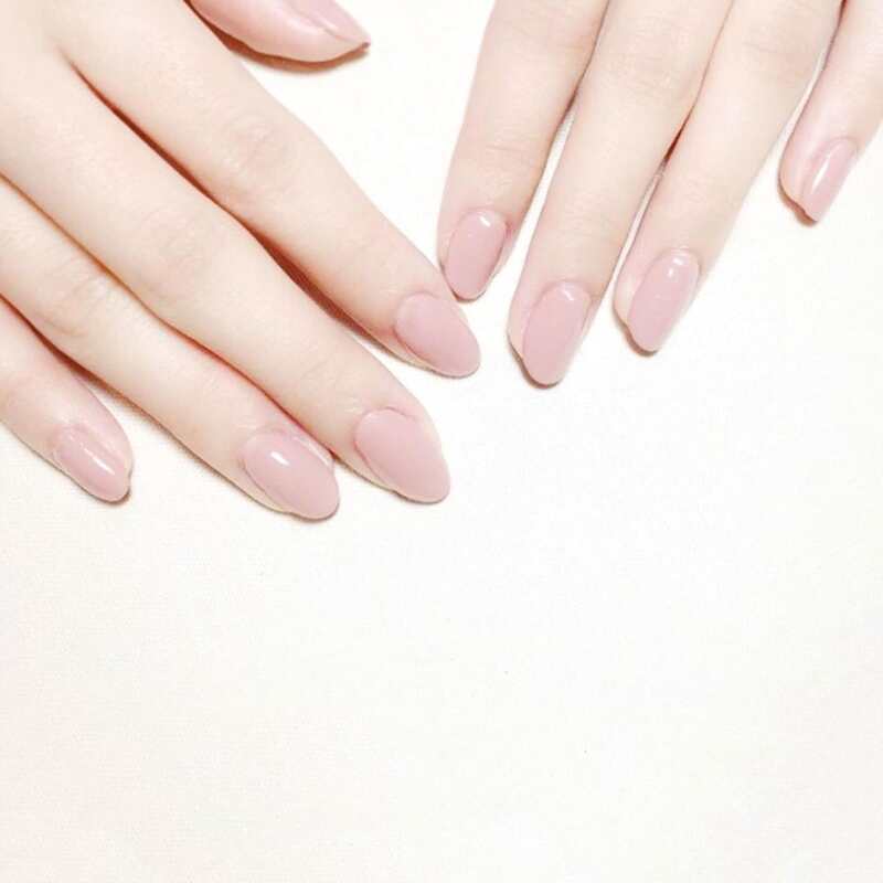 

24pcs Plain Fake Nail, Pink