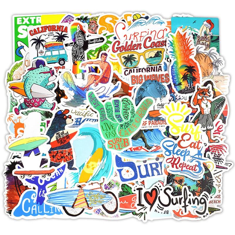 

50pcs Summer Pattern Sticker, Multicolor