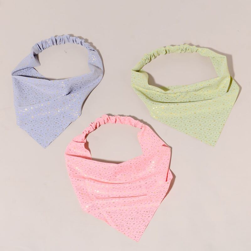 

3pcs Allover Graphic Hair Band, Multicolor