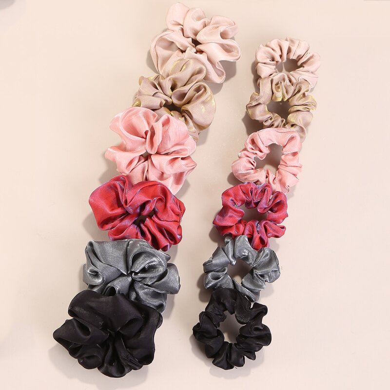 

12pcs Solid Scrunchies, Multicolor